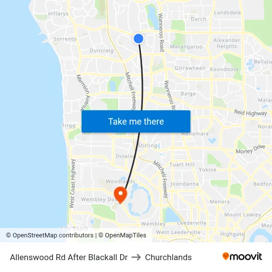 Allenswood Rd After Blackall Dr to Churchlands map