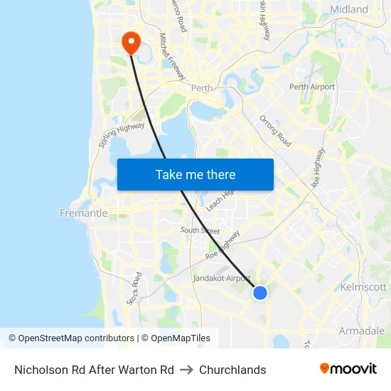 Nicholson Rd After Warton Rd to Churchlands map