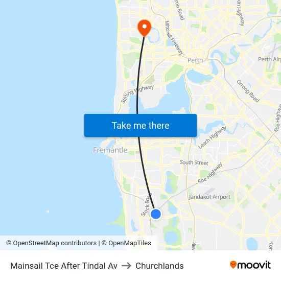 Mainsail Tce After Tindal Av to Churchlands map