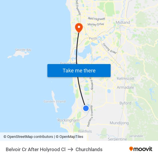 Belvoir Cr After Holyrood Cl to Churchlands map