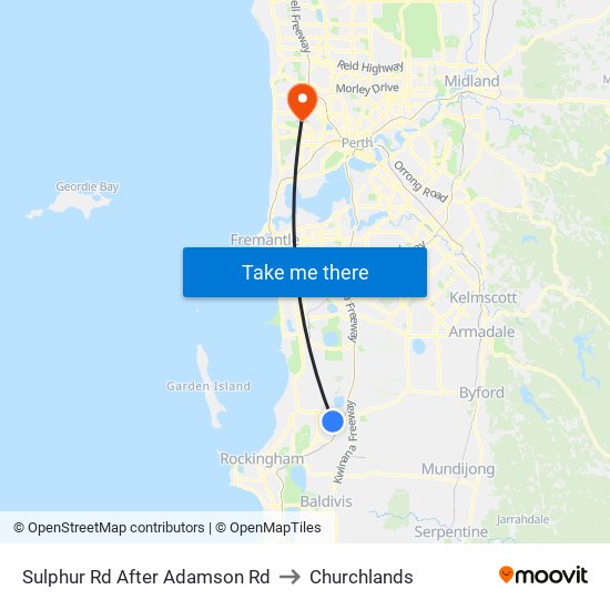 Sulphur Rd After Adamson Rd to Churchlands map