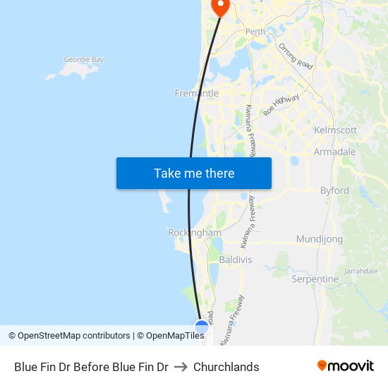Blue Fin Dr Before Blue Fin Dr to Churchlands map