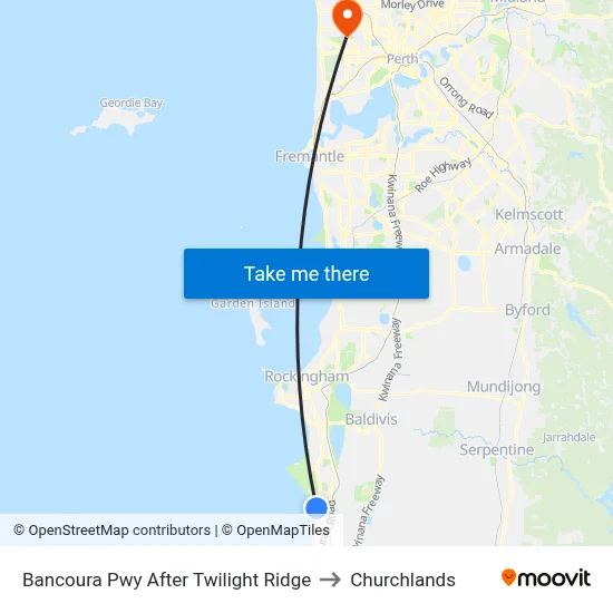 Bancoura Pwy After Twilight Ridge to Churchlands map