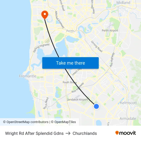 Wright Rd After Splendid Gdns to Churchlands map