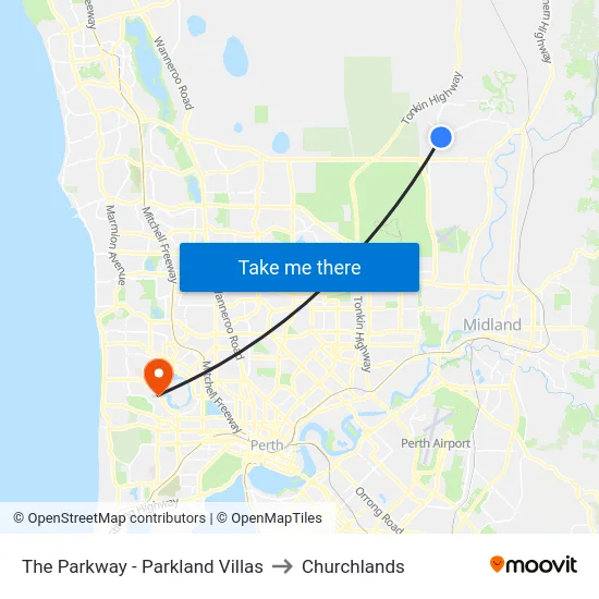 The Parkway   - Parkland Villas to Churchlands map