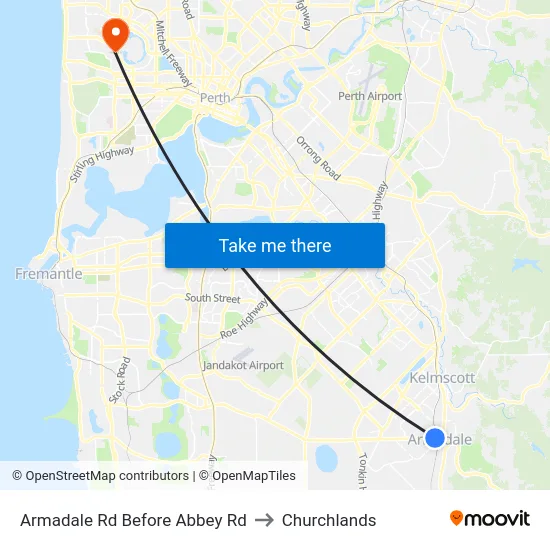 Armadale Rd Before Abbey Rd to Churchlands map