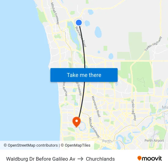 Waldburg Dr Before Galileo Av to Churchlands map