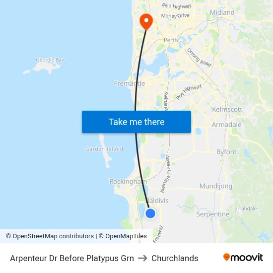 Arpenteur Dr Before Platypus Grn to Churchlands map