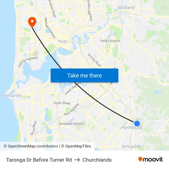 Taronga Dr Before Turner Rd to Churchlands map