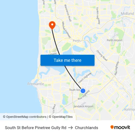 South St Before Pinetree Gully Rd to Churchlands map