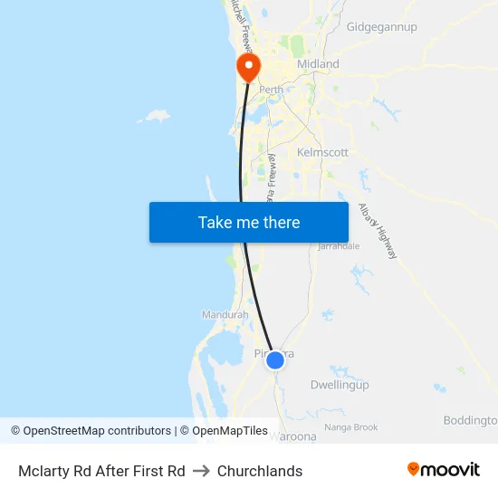 Mclarty Rd After First Rd to Churchlands map