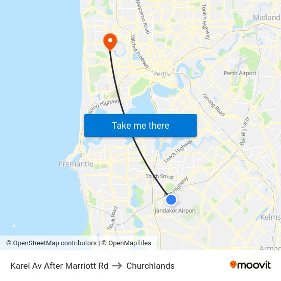 Karel Av After Marriott Rd to Churchlands map