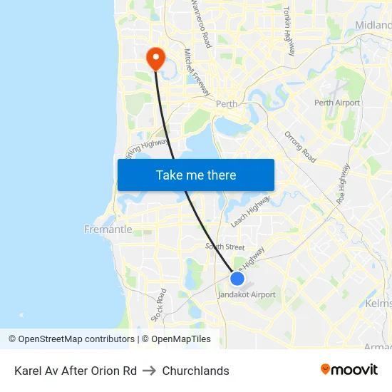 Karel Av After Orion Rd to Churchlands map