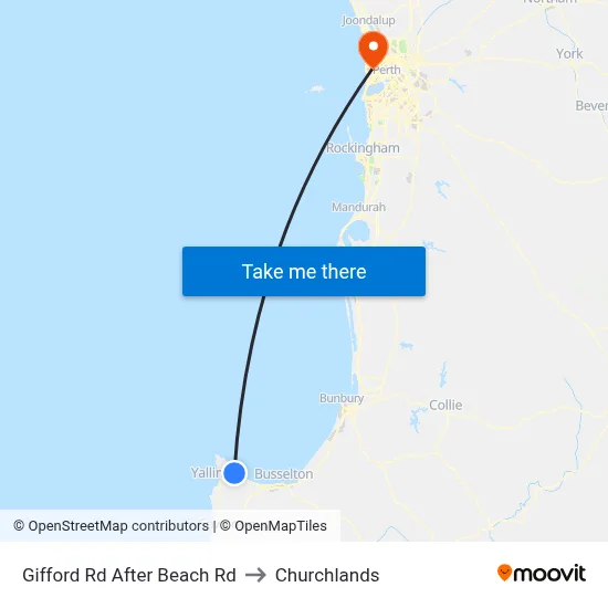 Gifford Rd After Beach Rd to Churchlands map
