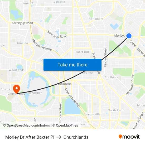 Morley Dr After Baxter Pl to Churchlands map
