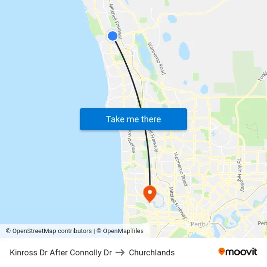 Kinross Dr After Connolly Dr to Churchlands map