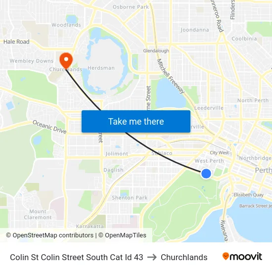 Colin St Colin Street South Cat Id 43 to Churchlands map