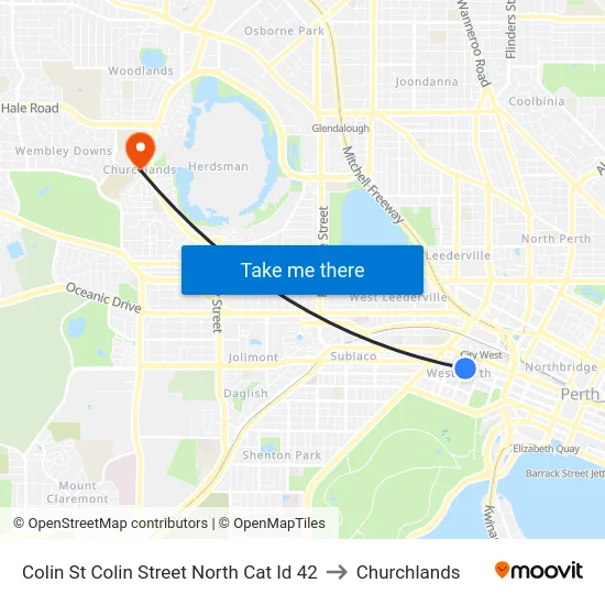 Colin St Colin Street North Cat Id 42 to Churchlands map