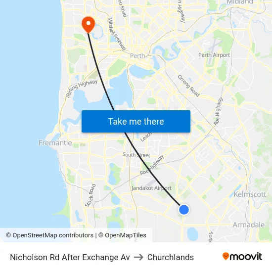 Nicholson Rd After Exchange Av to Churchlands map