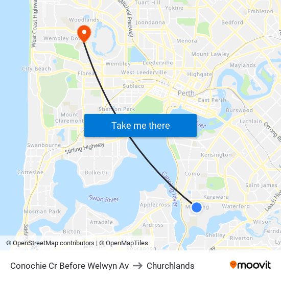 Conochie Cr Before Welwyn Av to Churchlands map