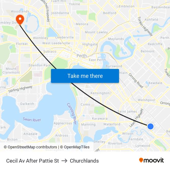 Cecil Av After Pattie St to Churchlands map