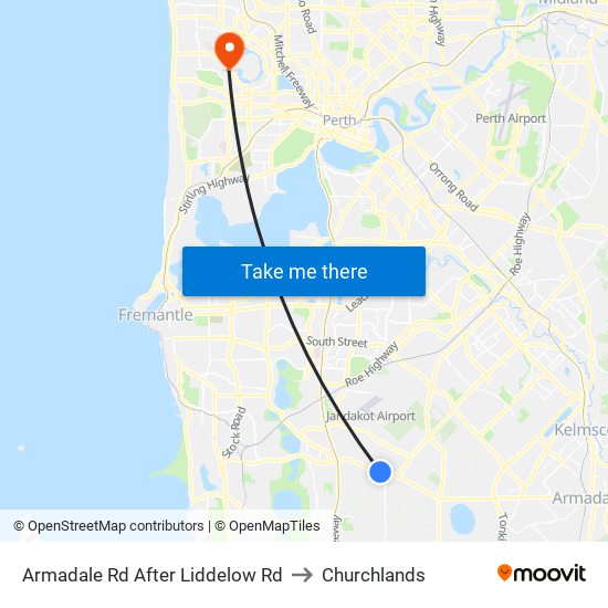 Armadale Rd After Liddelow Rd to Churchlands map