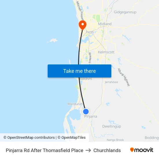 Pinjarra Rd After Thomasfield Pl to Churchlands map