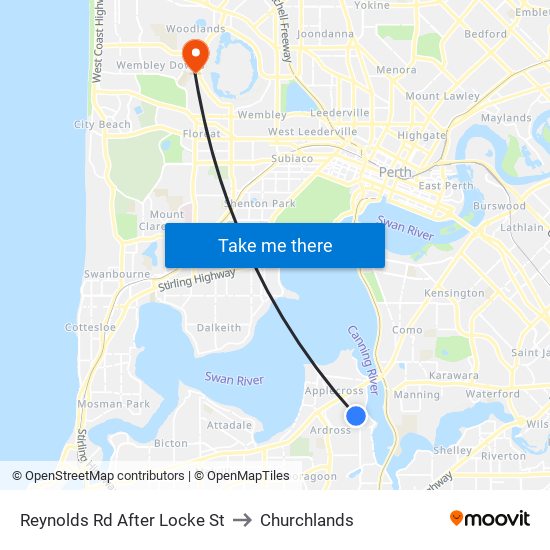 Reynolds Rd After Locke St to Churchlands map