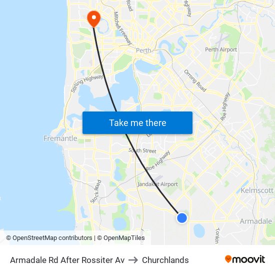 Armadale Rd After Rossiter Av to Churchlands map