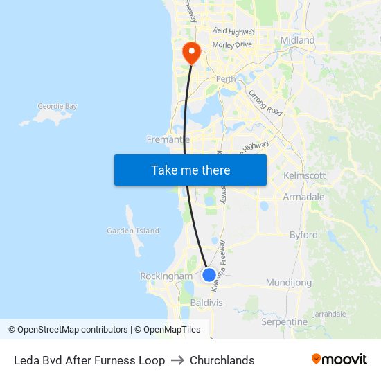 Leda Bvd After Furness Loop to Churchlands map