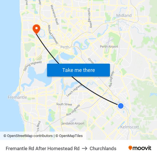 Fremantle Rd After Homestead Rd to Churchlands map