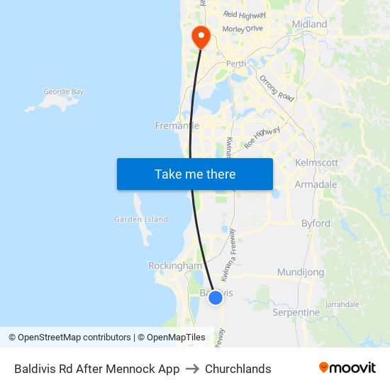 Baldivis Rd After Mennock App to Churchlands map