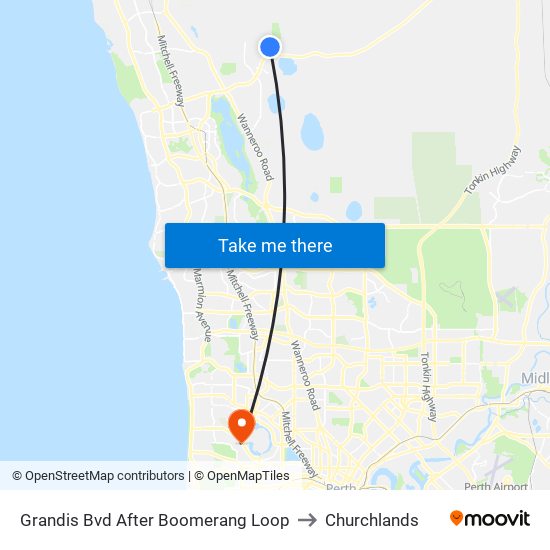 Grandis Bvd After Boomerang Loop to Churchlands map