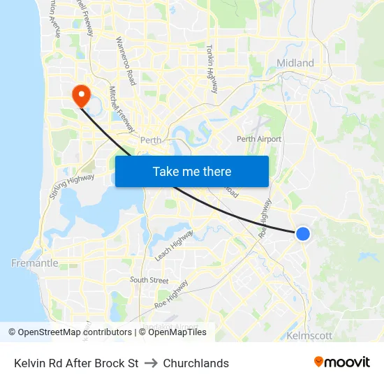 Kelvin Rd After Brock St to Churchlands map