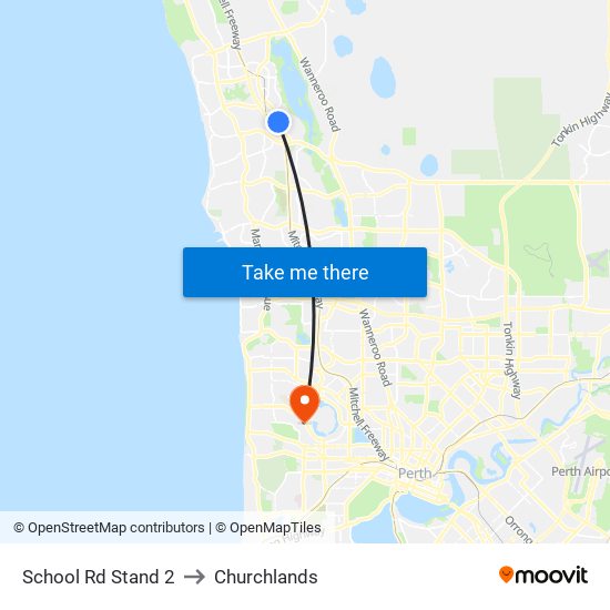 School Rd Stand 2 to Churchlands map