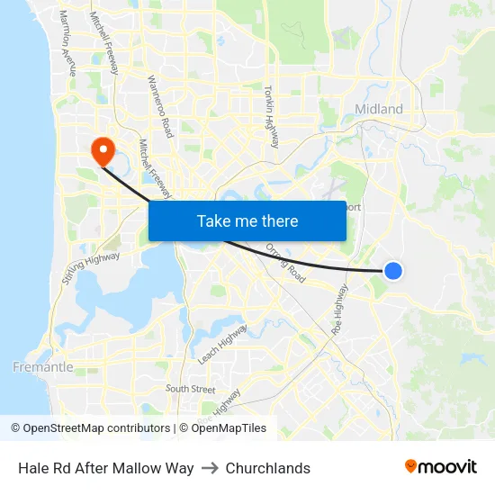 Hale Rd After Mallow Way to Churchlands map