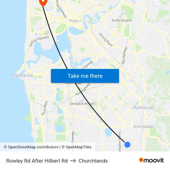 Rowley Rd After Hilbert Rd to Churchlands map
