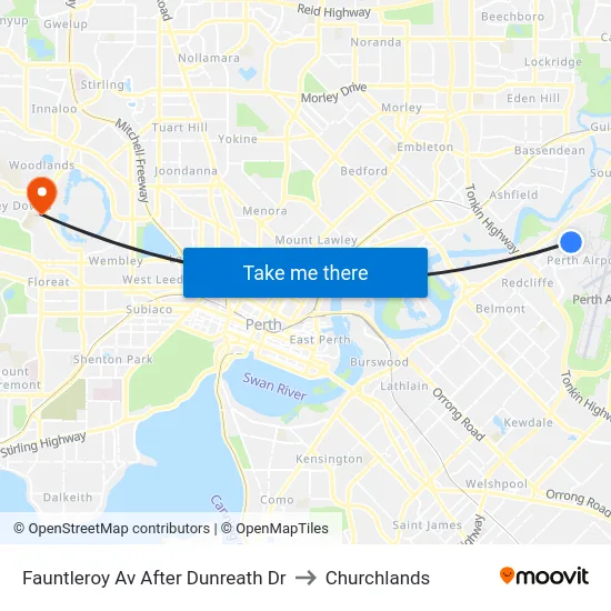 Fauntleroy Av After Dunreath Dr to Churchlands map