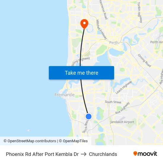 Phoenix Rd After Port Kembla Dr to Churchlands map