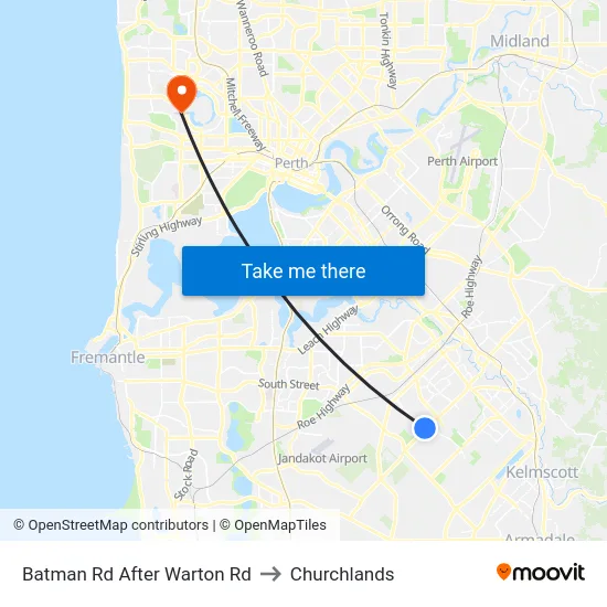 Batman Rd After Warton Rd to Churchlands map