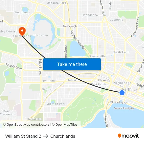 William St Stand 2 to Churchlands map
