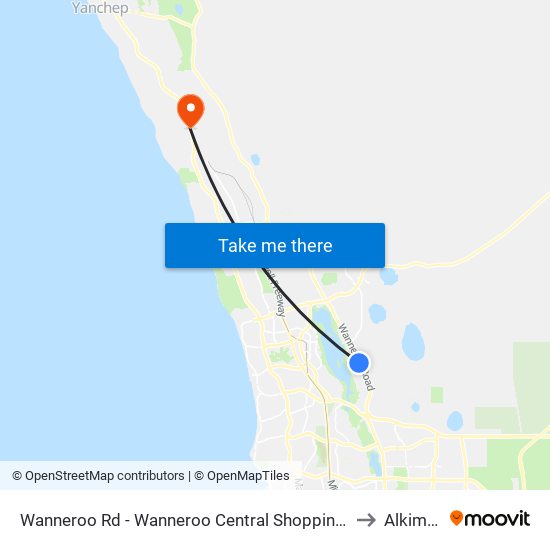 Wanneroo Rd - Wanneroo Central Shopping Ctr to Alkimos map