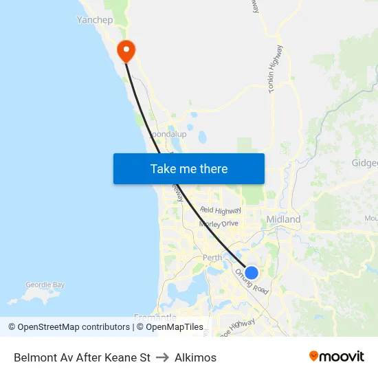 Belmont Av After Keane St to Alkimos map