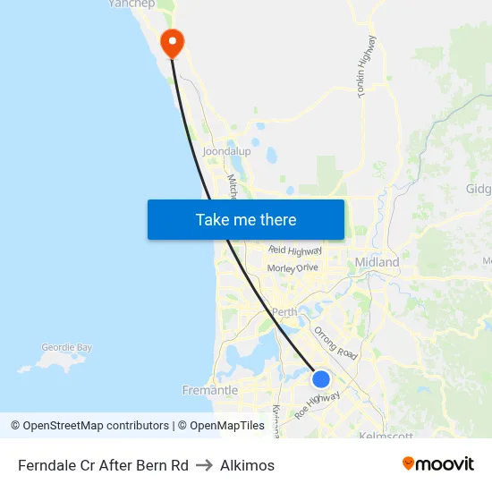 Ferndale Cr After Bern Rd to Alkimos map