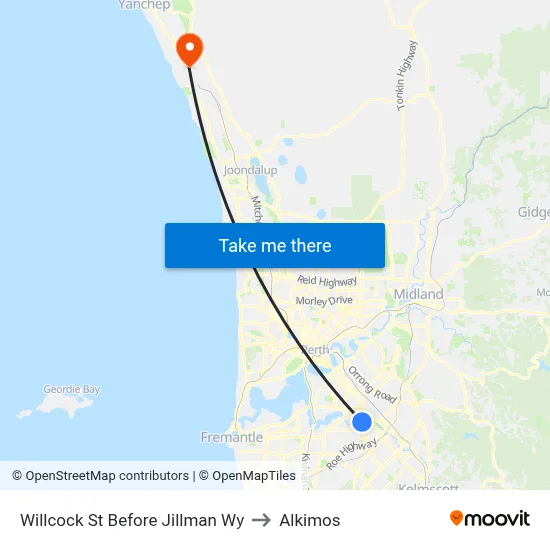 Willcock St Before Jillman Wy to Alkimos map