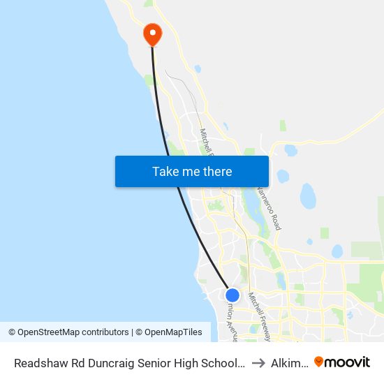 Readshaw Rd Duncraig Senior High School Stand 3 to Alkimos map