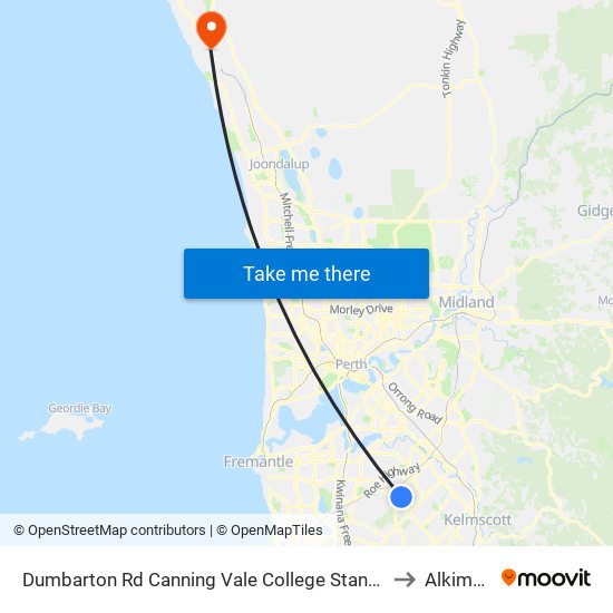 Dumbarton Rd Canning Vale College Stand 1 to Alkimos map