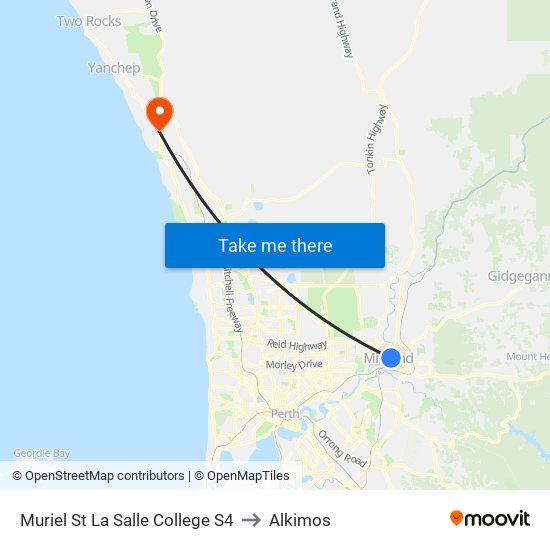 Muriel St La Salle College S4 to Alkimos map