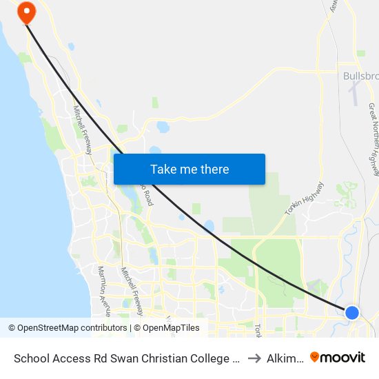 School Access Rd Swan Christian College Stand 1 to Alkimos map