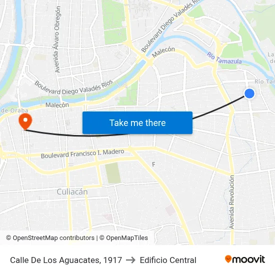 Calle De Los Aguacates, 1917 to Edificio Central map